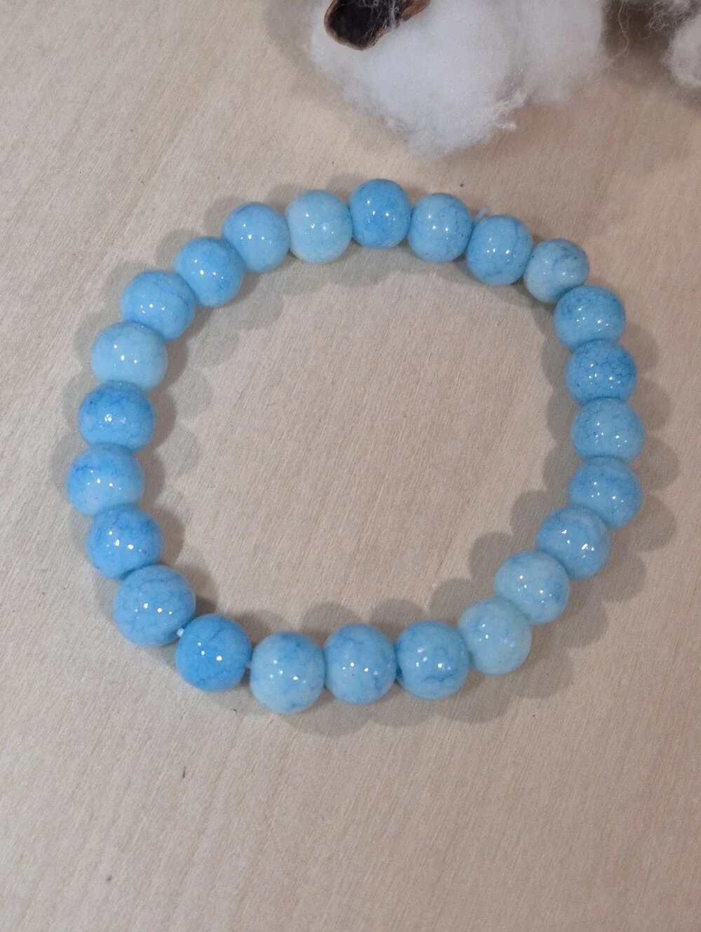 🩵🩵NEW🩵🩵 PRETTY!! 8MM LARIMAR Beaded Stretch Bracelet